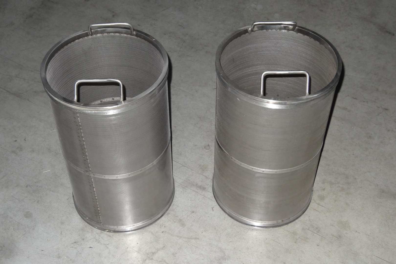 Metalen filterkorf met geweven zeefgaas