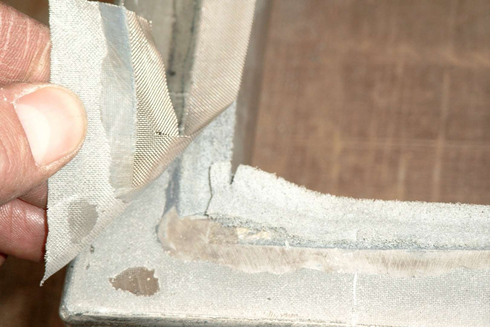 Vervuild en verstopt zeefgaas